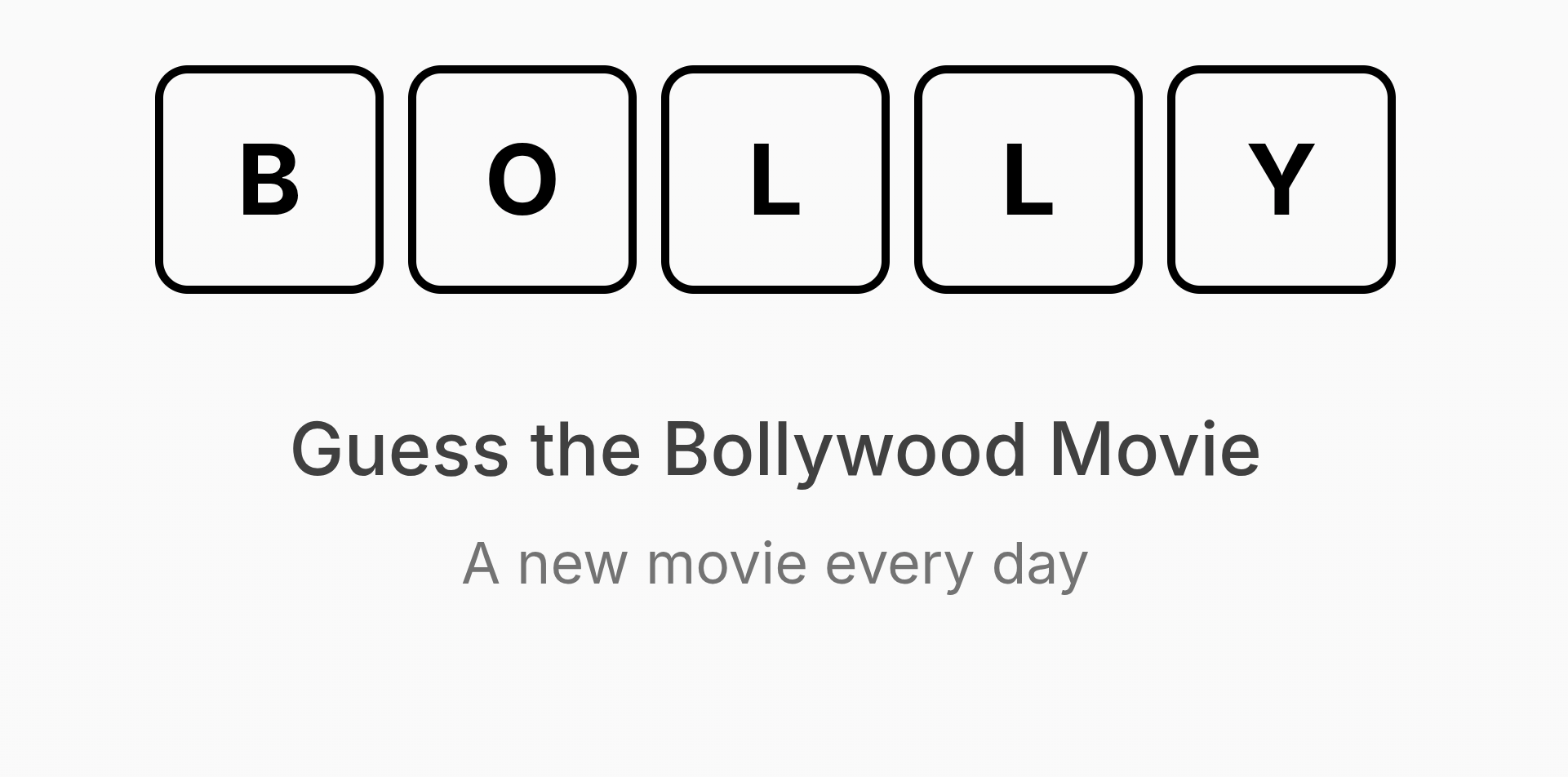 BOLLY | Daily Bollywood Movie Guessing Game - New Puzzle Every Day